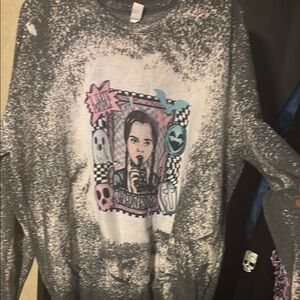 Tultex Gray and Pink Graphic Sweater